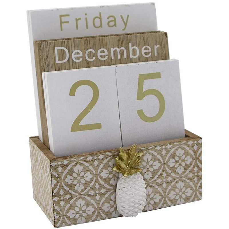 

Wooden Flip Desk Blocks Calendar,Perpetual Plank/Table Calendar Display,For Home/Office Decoration,11.5X6.5X14.5CM