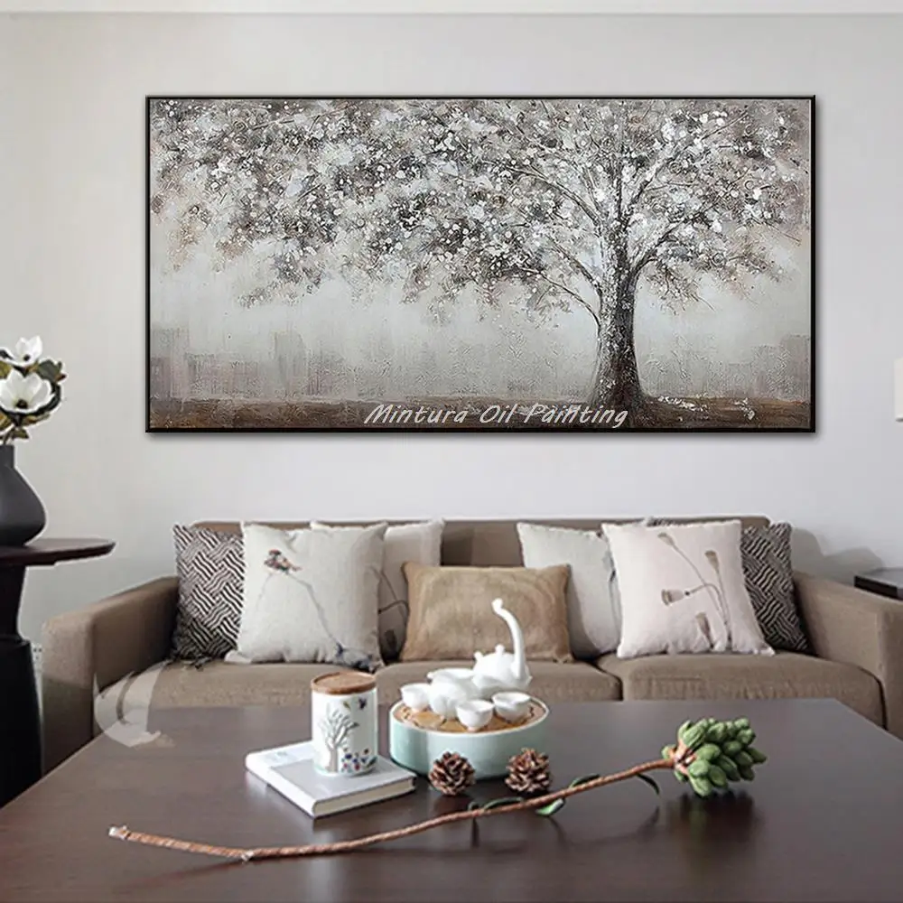 

Mintura Large Size Handmade Artwork Handpainted Modern Oil Paintings on Canvas,The Different Tree Views Home Decoration Wall Art