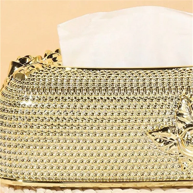 1Pcs high-end gold tissue box, napkin storage box, suitable for kitchens, restaurants, bathrooms, and desks 5