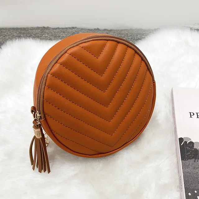 2022 New Round Bag Girls Crossbody Bag Fashion Women 'S Bag Purses Crossbody Bags For Women Coffee