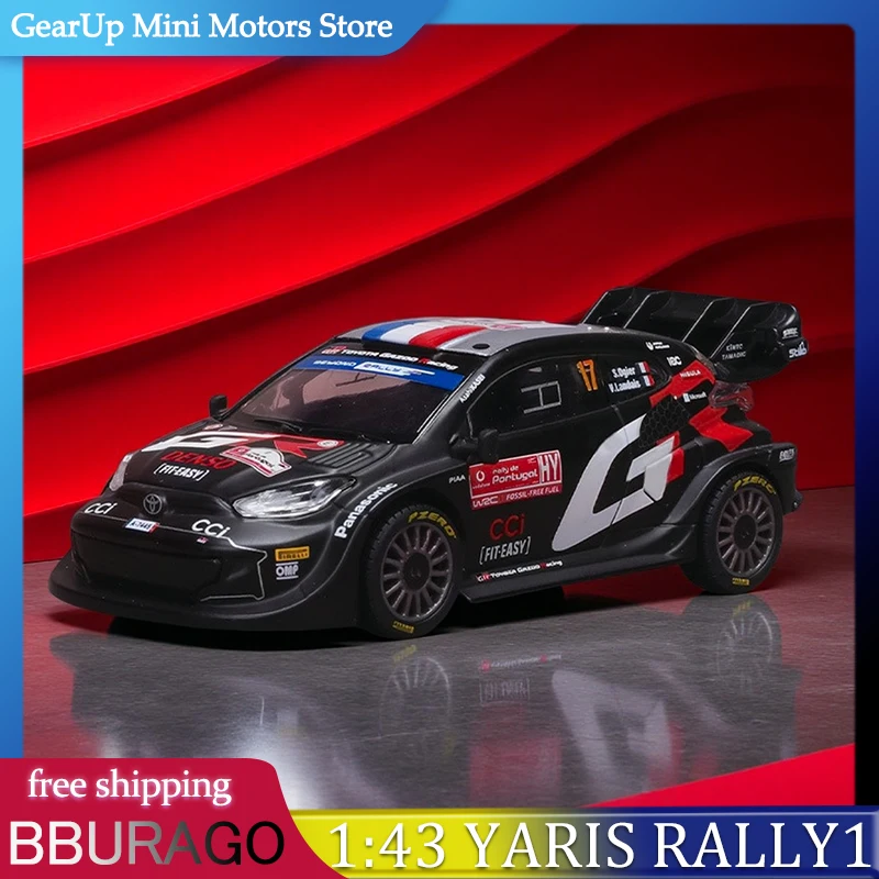 Bburago 1:43 Toyota GR Yaris Rally1 Hybrid #17 #69 2024 Monte