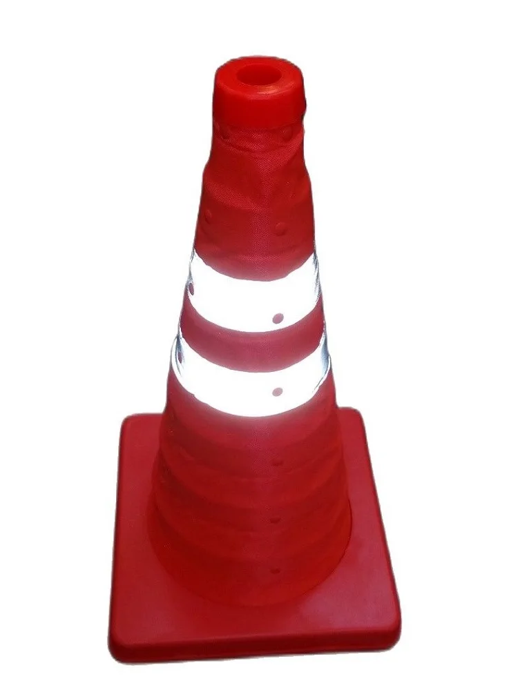 45cm High Folding Reflective Safety Cones Warning Reflective Plastic Road Cone Road Traffic Safety Sign