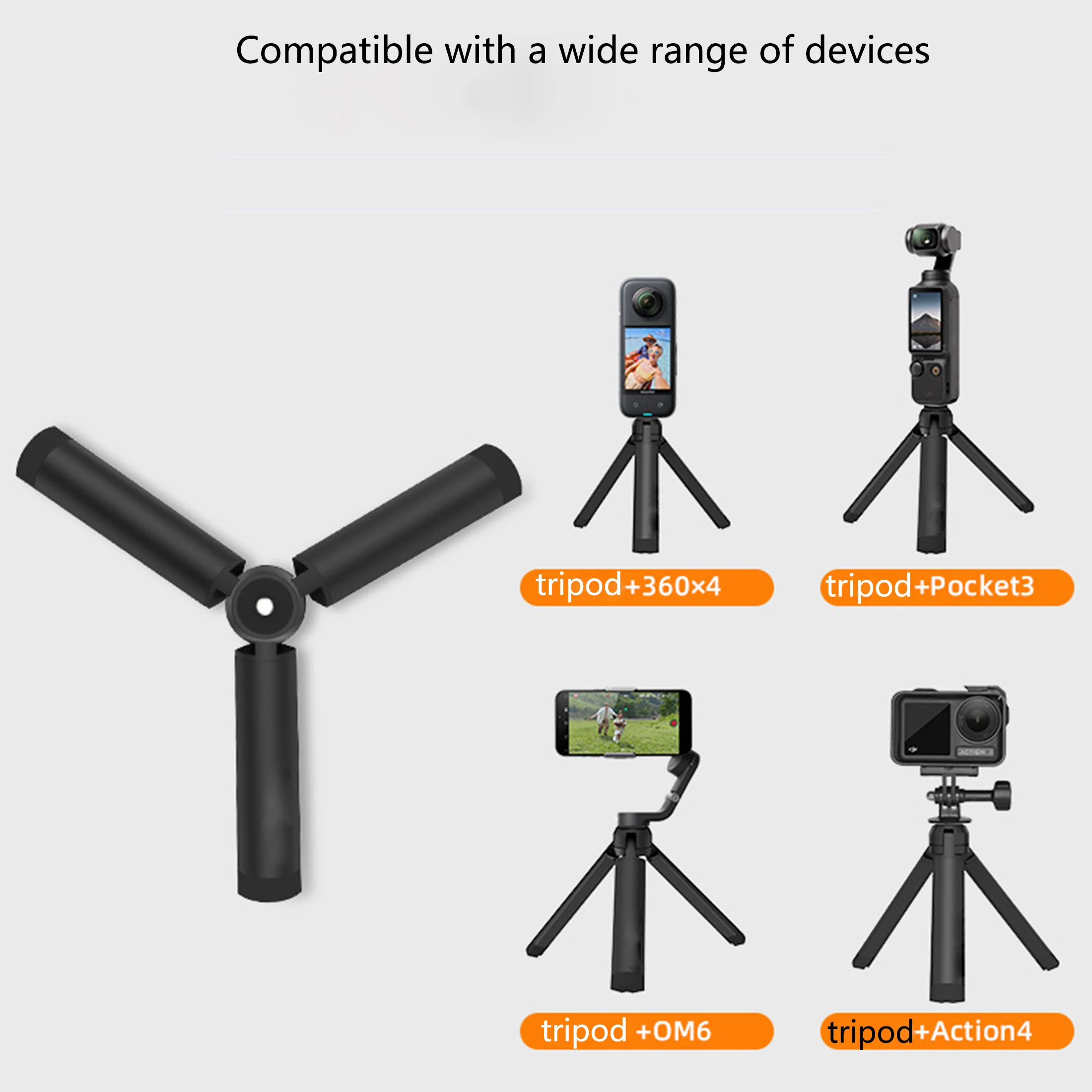 Le mini trépied métal pour gimbal caméra en action, supportant un smartphone pour un time-lapse stable.