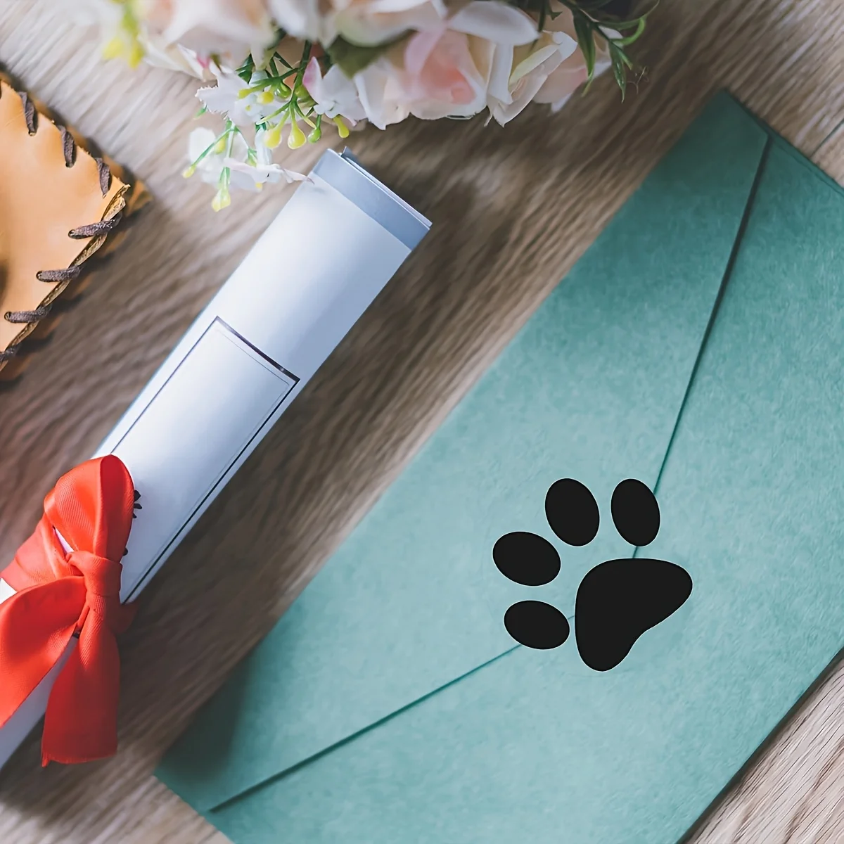 Clear Paw Prints - Strong Self-Adhesive Pet Stickers, No-Mess Removal, for Dog & Cat Decor, Birthday Parties, Gift Tags sticker