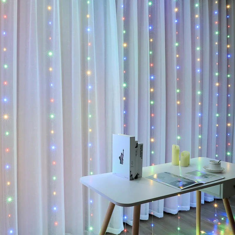 Guirnalda de luces LED para decoración navideña, 6 m, control remoto, para bodas, fiestas, cuentos de hadas, dormitorio, cortinas, exterior, hogar