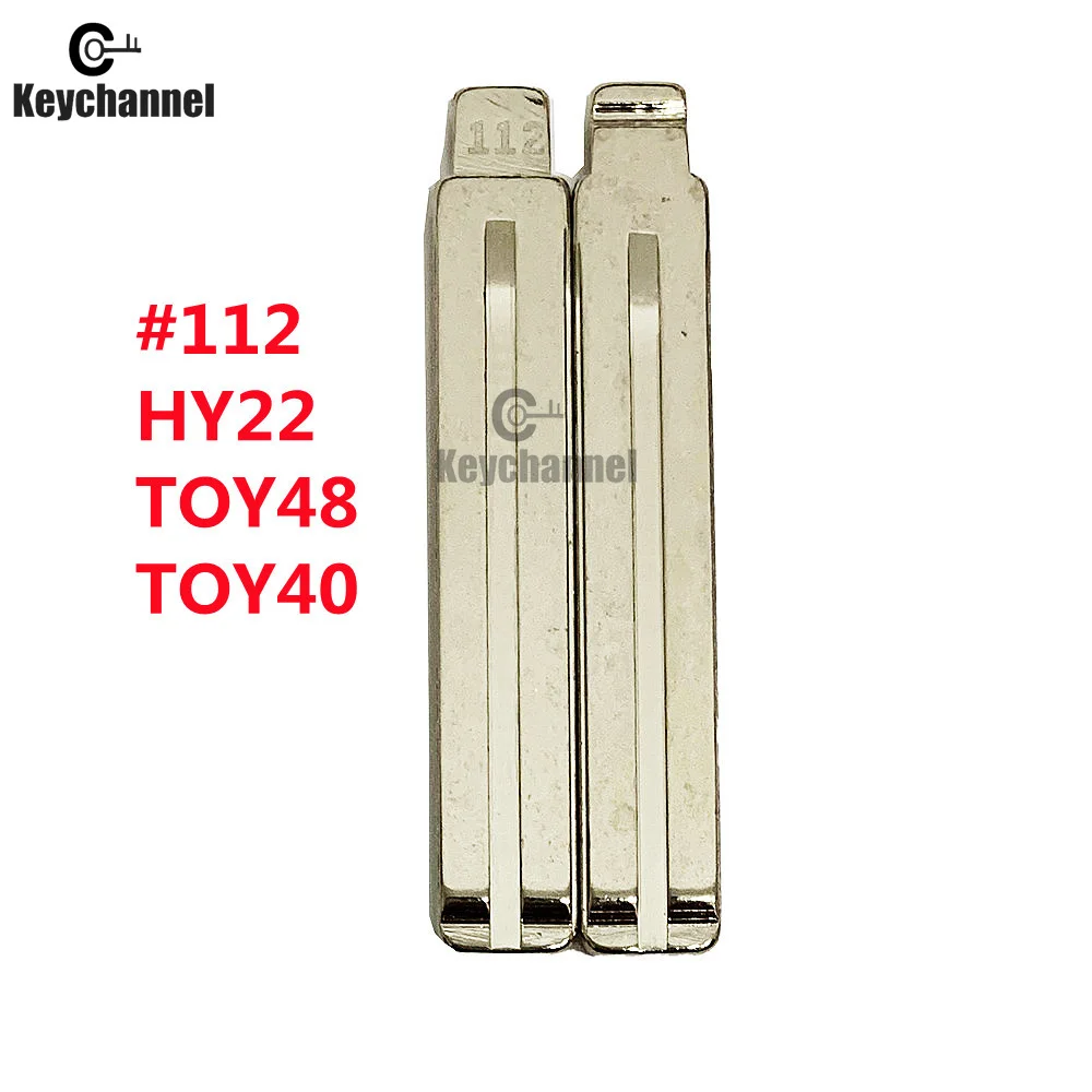 Car Key Keychannel 10PCS/LOT #112 Original Metal Car Key Blade Hy22 TOY48 TOY40 Uncut Blank for Hyundai IX45 New SantaFe Replament Key