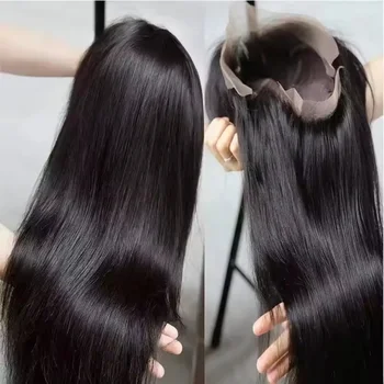 42 inches 13X4 HD Transparent Lace Straight Human Hair Wigs 13x6 Transparent Lace Frontal Wigs Pre Plucked Glueless Easy-Go Wigs 1