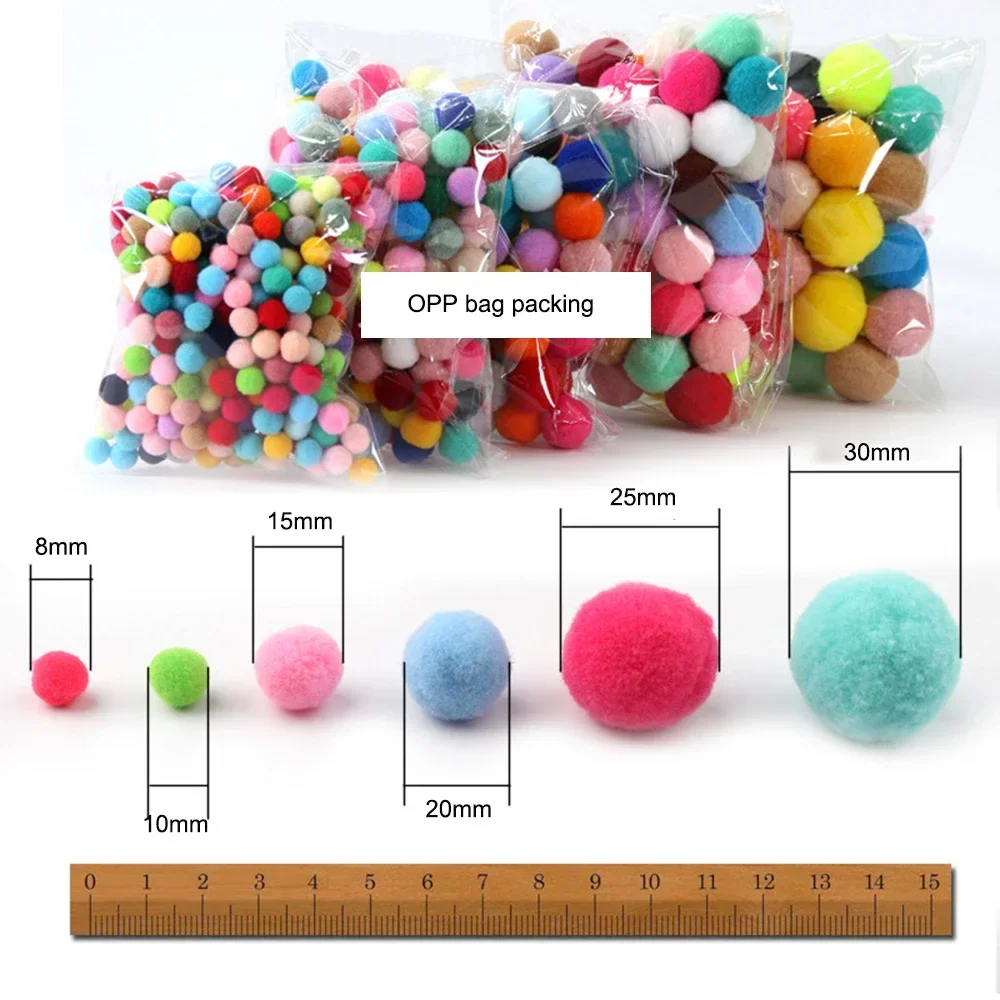 Mini Fluffy Soft Pom Poms for DIY Crafts and Home Decor