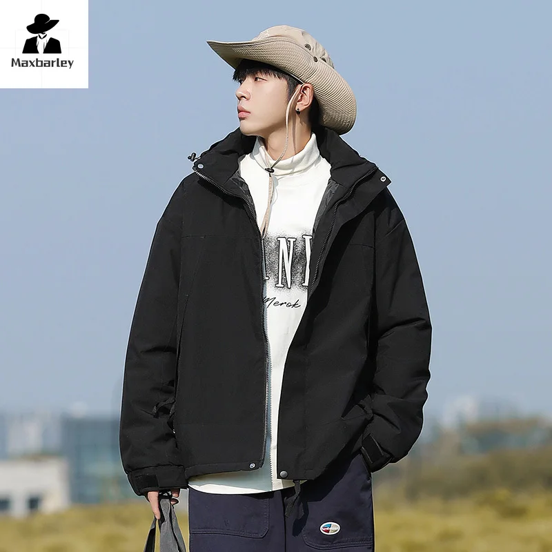 Gorpcore Winter Graphene Heating Jacket Men's Outdoor Windproof Waterproof Down Cotton Coat Unisex Camping Ski Hooded Parka 2024