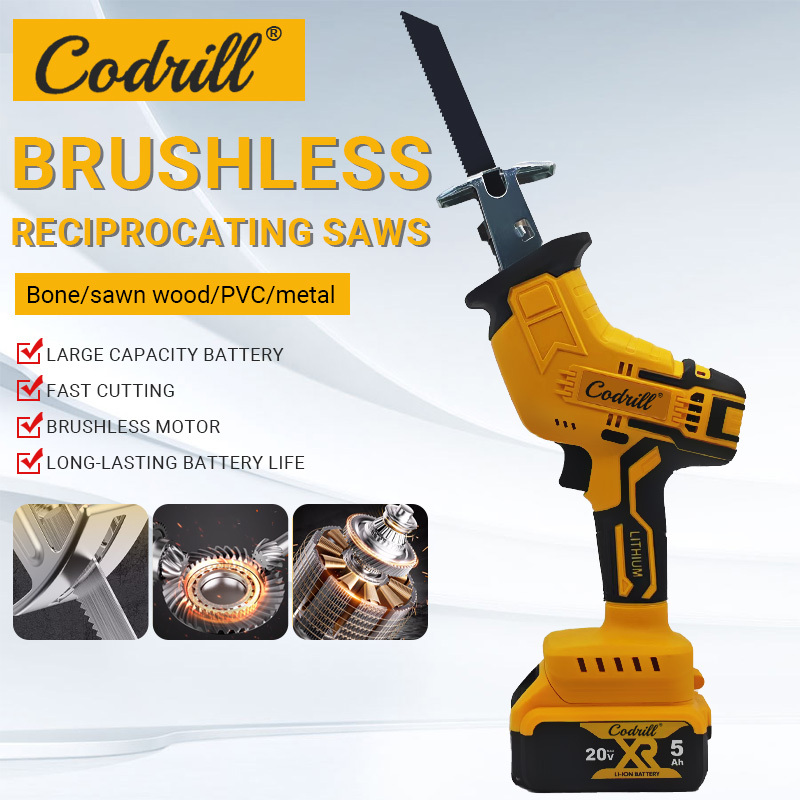 For DeWalt Battery PIN Cordless Electric Reciprocating Saw Wood / Metal Cutting with 4pcs Blades 20V Portable Power Tool