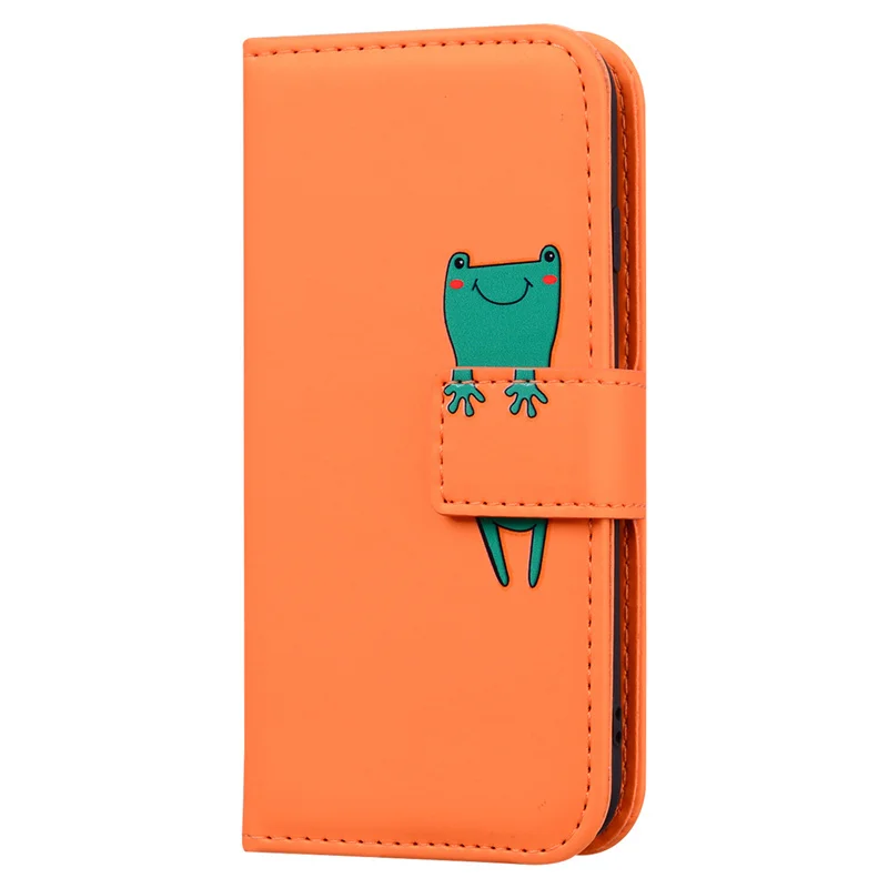 Elegant Leather Wallet Case with Animal Cat Design and Card Holder