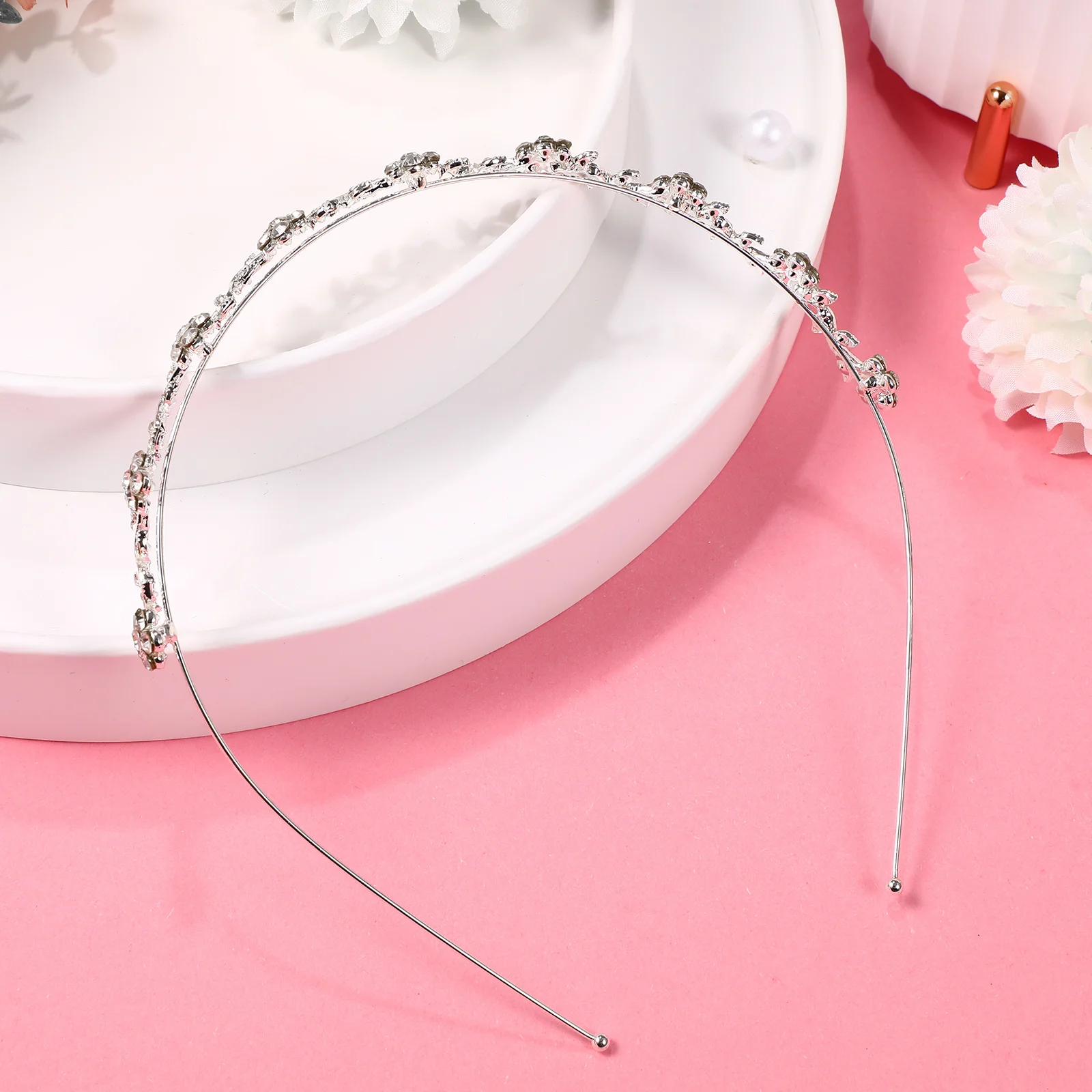 

WINOMO Wedding Women's Crystal Bridal Flower & Leaves Crown Headband Tiara Headdress (Silver)