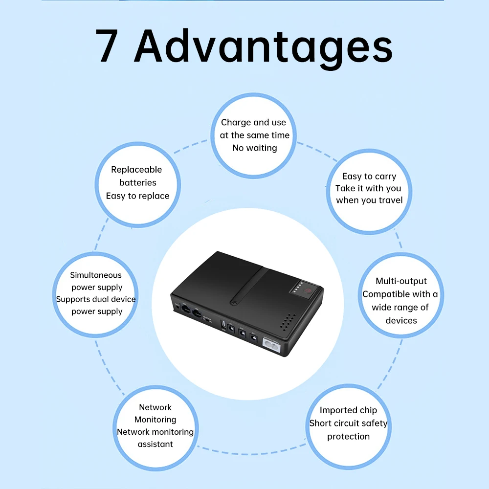 Compact Uninterruptible Power Supply with Built-in Adapter