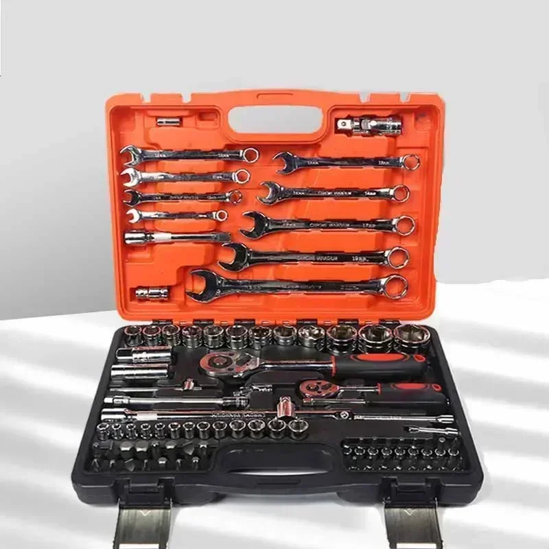 

1PC Auto Repair Tool Set 82-piece Set Quick Ratchet Wrench Combination Set Multi-functional Socket Tool