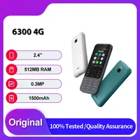 Original Unlocked 6300 4G 2021 Dual SIM GSM 850/900/1800  Bluetooth Mobile Phone Russian Arabic  Keyboard Made in Finland