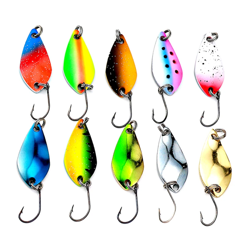 10pcs/Lot 2.5g 3.5g 5g Fishing Spoon Lure Sequin Swim Bait Isca Artificial  Trout Lure Pesca Fishing Tackle Leurre Truite Spoons
