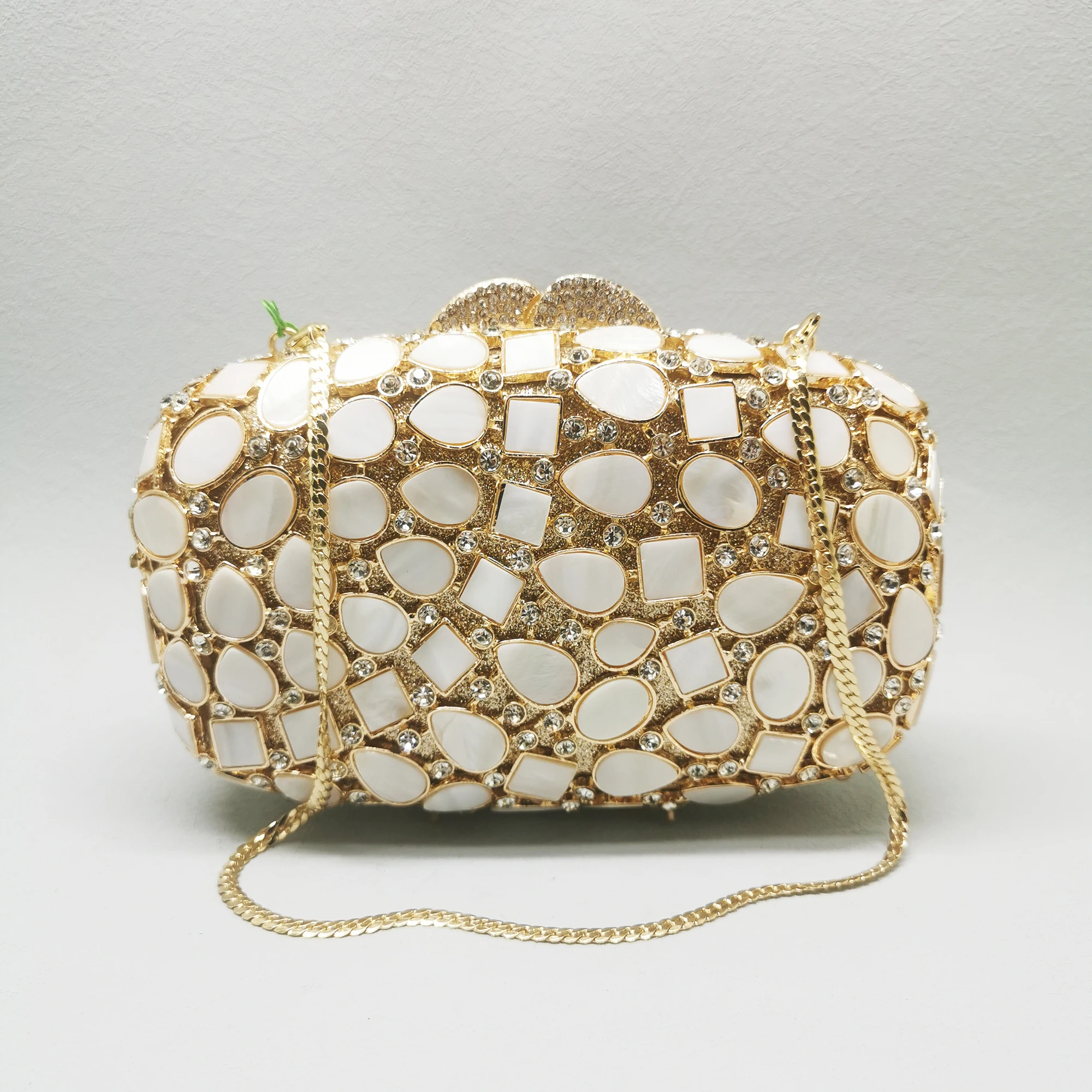 White - Handmade 4 Pockets Quilted Jewellery Bag 10
