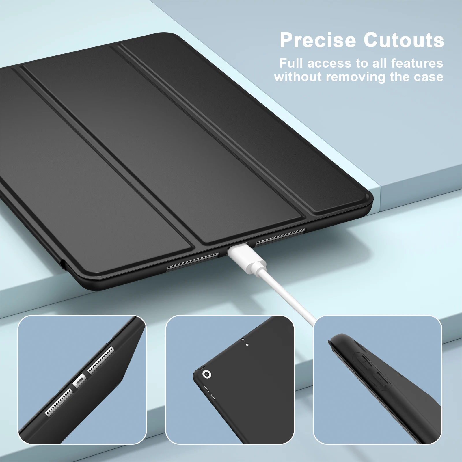 Premium Soft PU Leather iPad Case with Auto Wake/Sleep Function