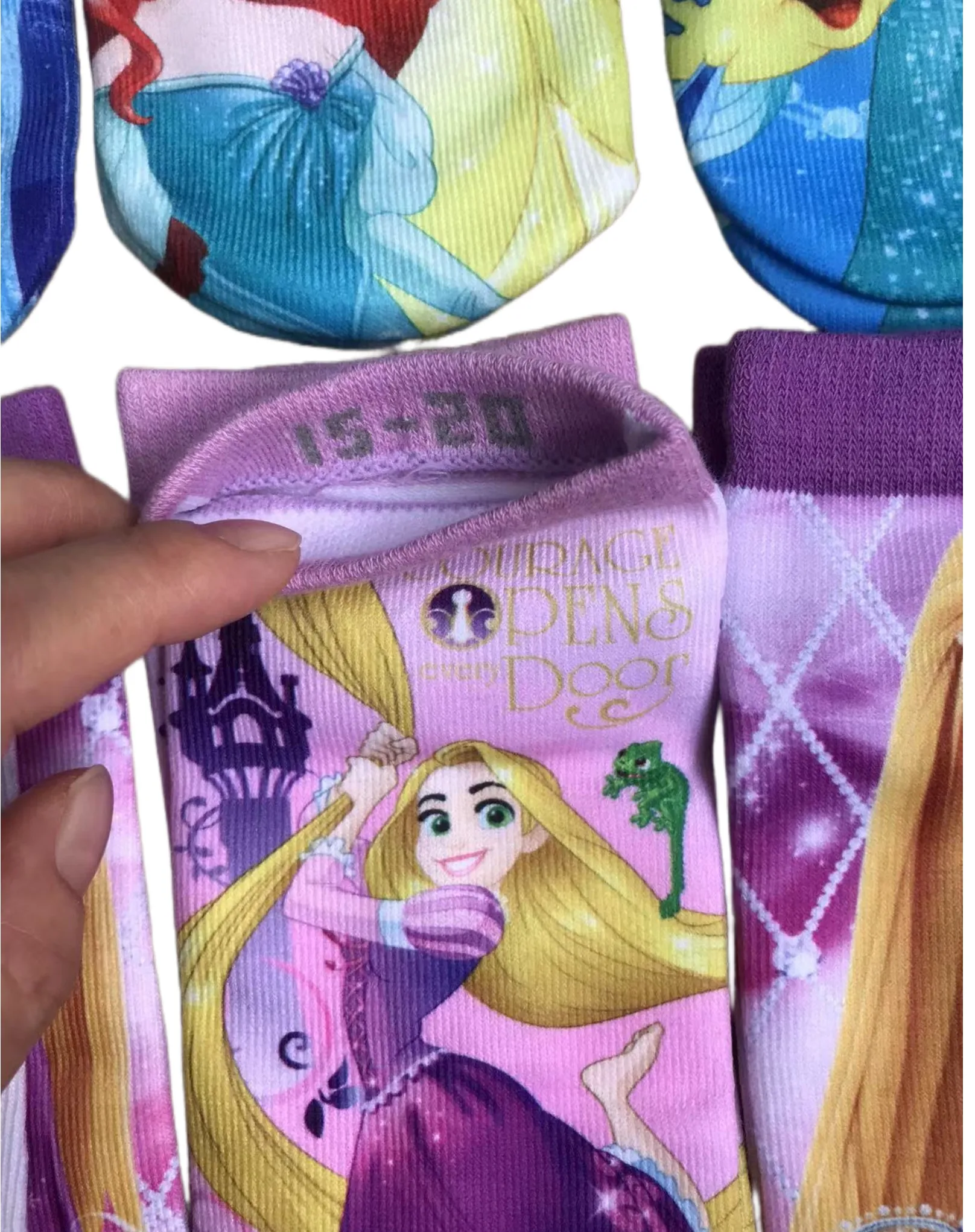 Hot Toys Princess Desing Socks Elsa Anna Mermaid Belle Prints Cotton Socks For 3-10T 4Pairs/lot Bright Color Kids Cartoon Socks