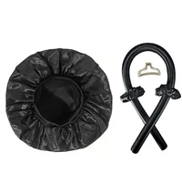 Ensemble de bonnets de couchage en Satin, sans chaleur, bandeau à friser, pince à cheveux, anneaux pour cheveux, chapeau de couchage doux pour Salon 6