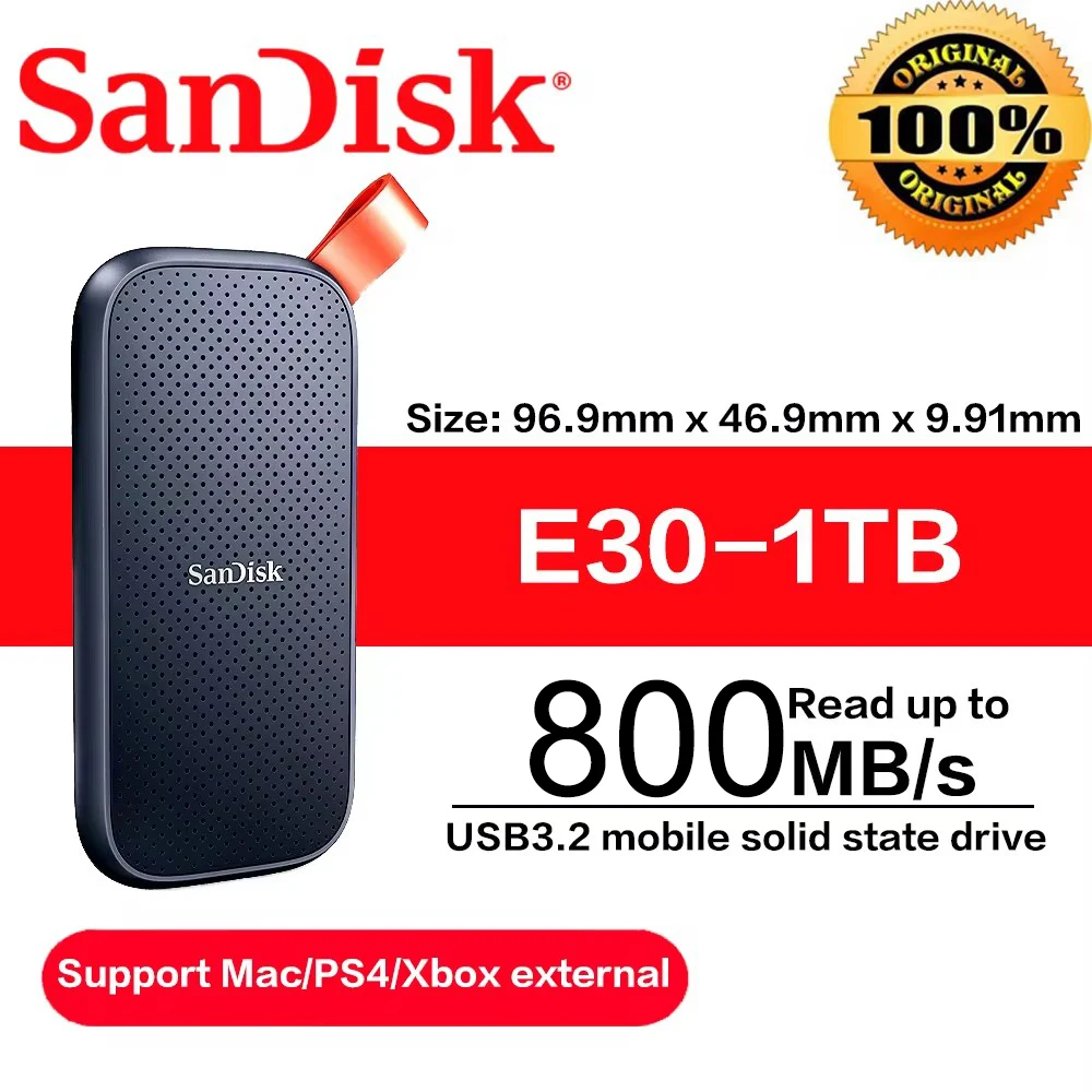 כונן קשיח חיצוני חדש בנפח 1TB, כונן קשיח SSD נייד בנפח 2TB במהירות גבוהה למחשבים ניידים ומחשבי Mac