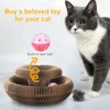 Magic Cat Scratch Organ Board Cat Toy with Ball Cat Grinding Claw Cat Climbing Frame Kitten Round Corrugated Cat Scratching Toy 5