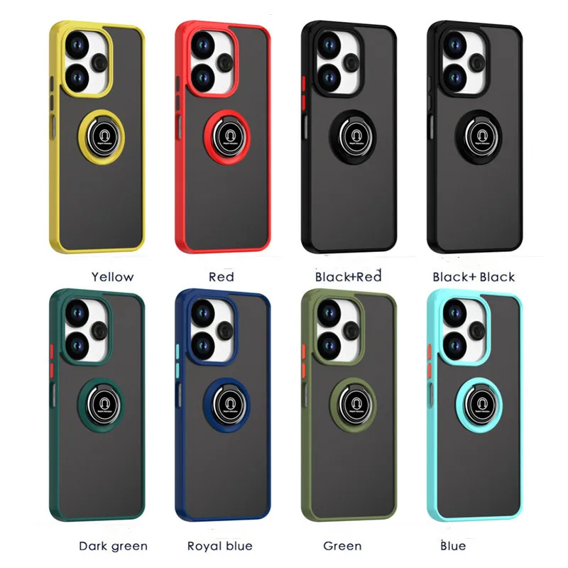 Armor Matte Shockproof Case with Magnetic Ring Holder & Stand Feature