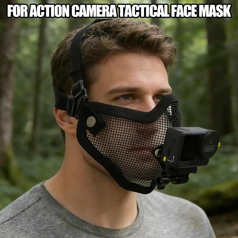 For Action Camera Tactical Face Mask Adjustable 180° Rotatable Camera ...