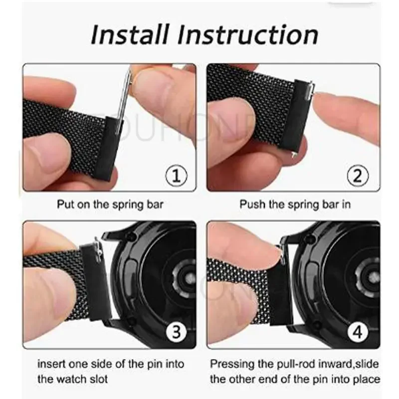 Magnetic Metal Watch Strap Band, 22mm 20mm, Premium Adjustable Bracelet