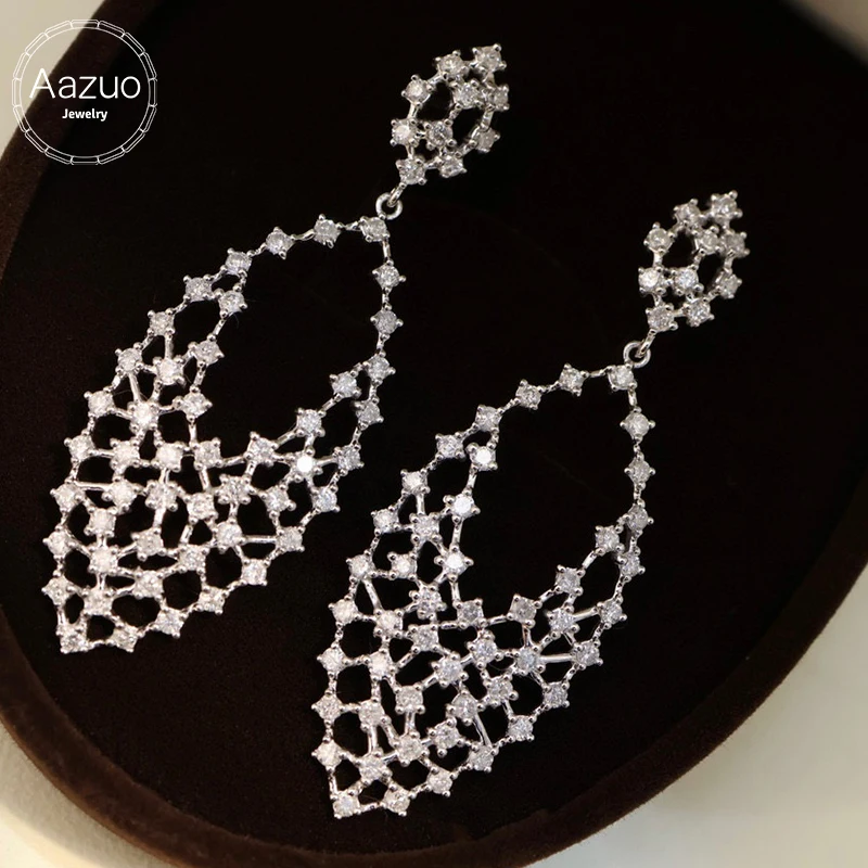 Серьги-подвески Aazuo из настоящего золота 18 карат