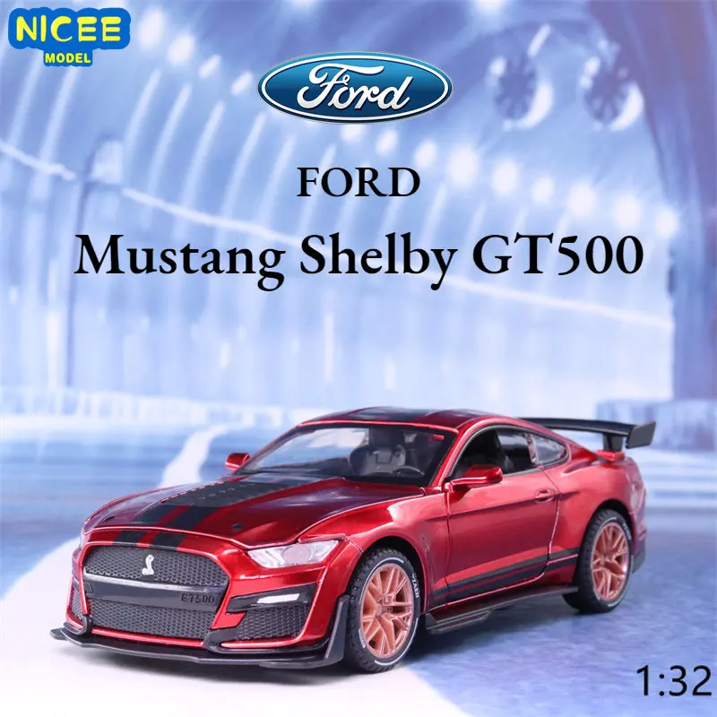 1:32 Ford Mustang Shelby Gt500 Simulazione In Lega Diecast Model Sports Car Sound And Light Model Toy Car Boy Regalo Di Compleanno A193