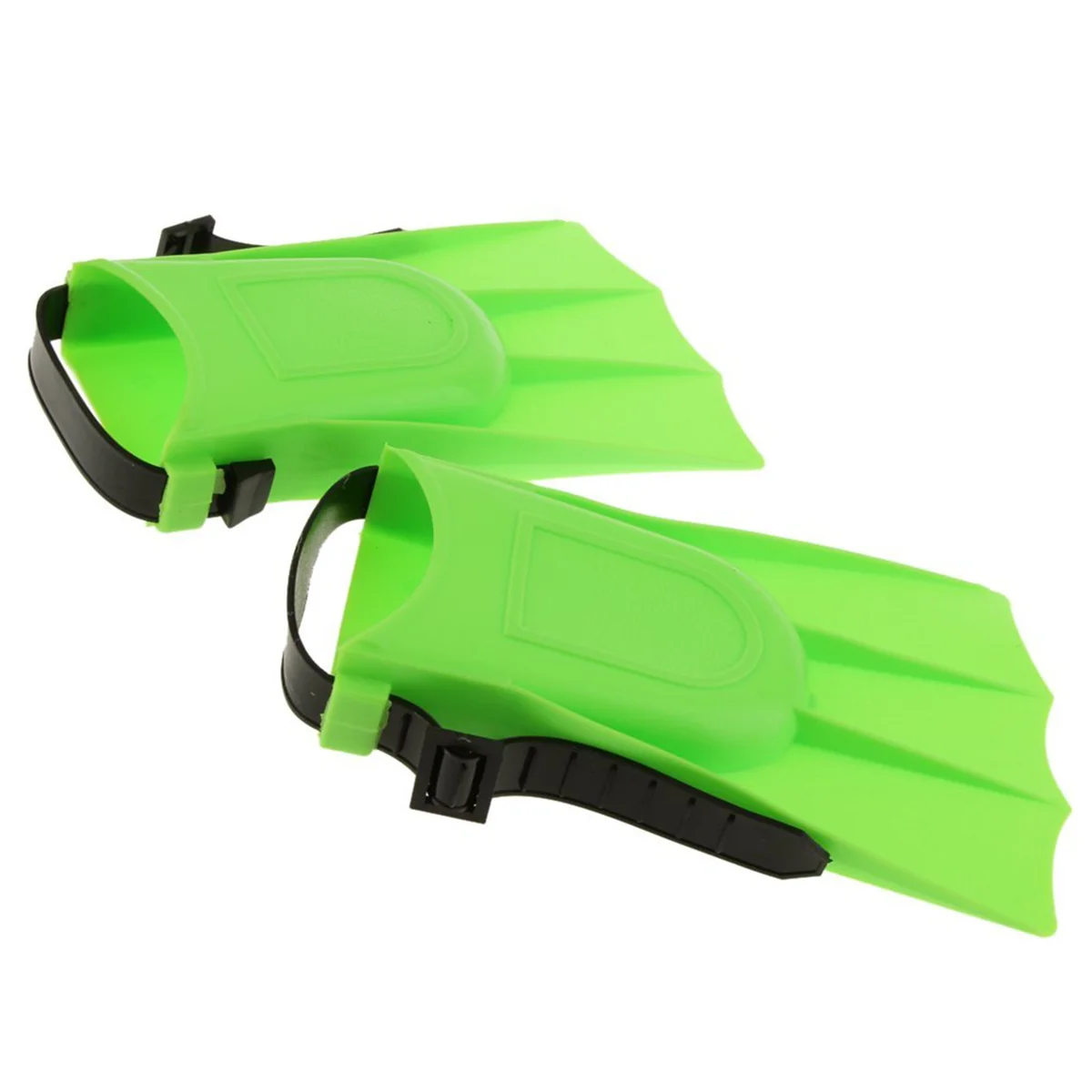 BAAU 6x Kids Adults Adjustable Fins Swimming Diving Swimming Fins-Green, S: 25-30