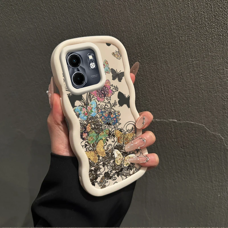 Smart 9 Flying Butterfly Wavy Silicone Phone Case Cover