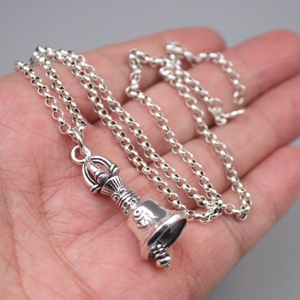

Feastful Bell Pendant Cute Lucky Exorcism Bell Men and Women Real 925 Silver Pendant Can Make a Sound Six Sutra Bell Gift