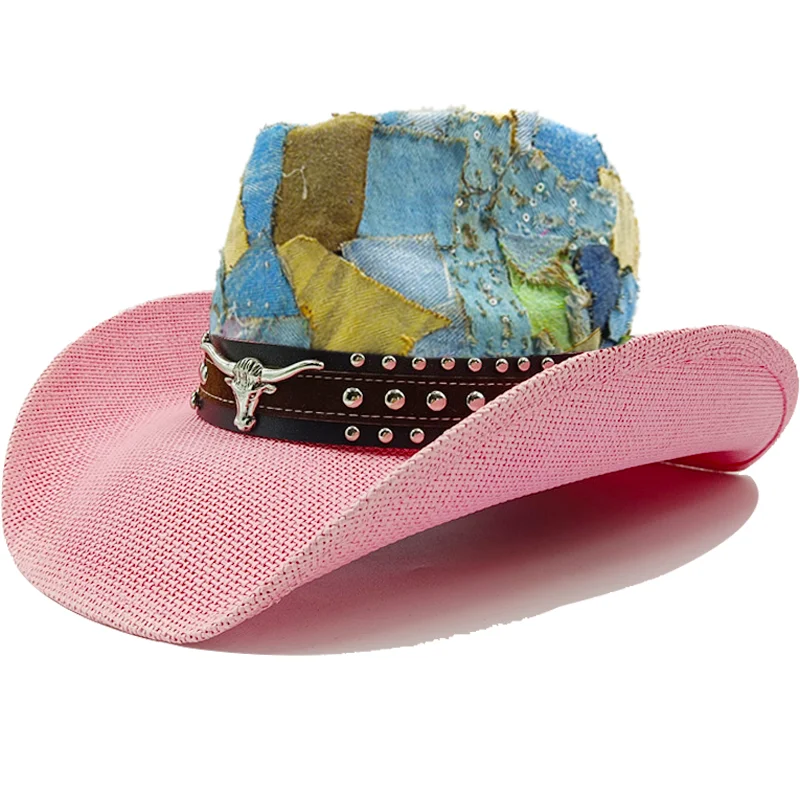 Neue männer Vintage Western Cowboy Hut Handgemachte Stroh Weben Strand Sonnenhut Gentleman Cowgirl Jazz Hut Sombrero Hombre – Detail 32