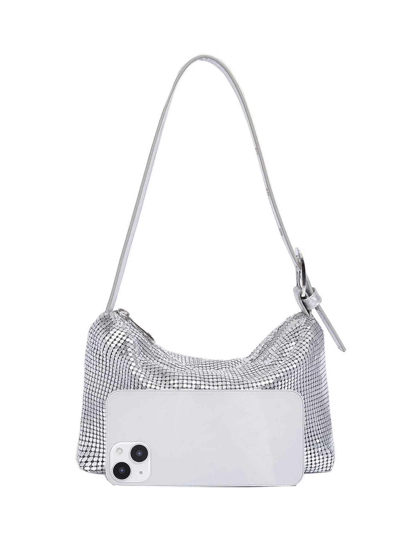 Modische Handtasche Reiß verschluss Umhängetasche mit verstellbarem Pu Schulter gurt lässige weiche Party tasche für Frauen Abend tasche – Detail 16