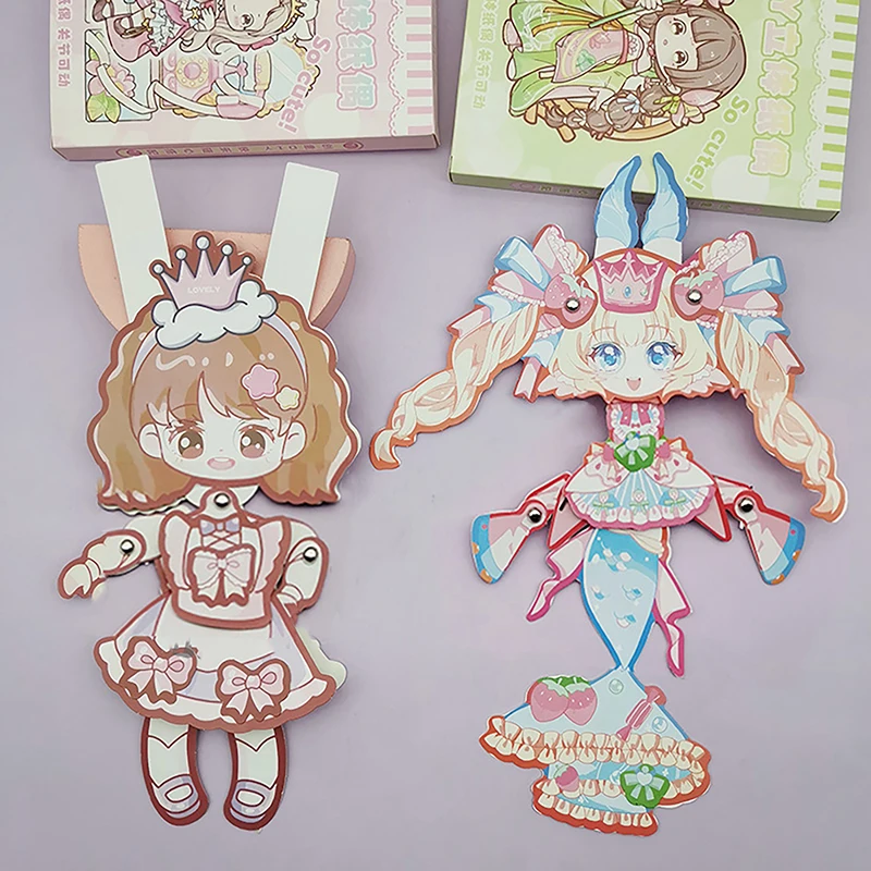 

DIY Children's Handmade Three Dimensional Movable Paper Doll Mobile Paper Man Girl's Homemade Doll Puzzle Toy Kids Gift