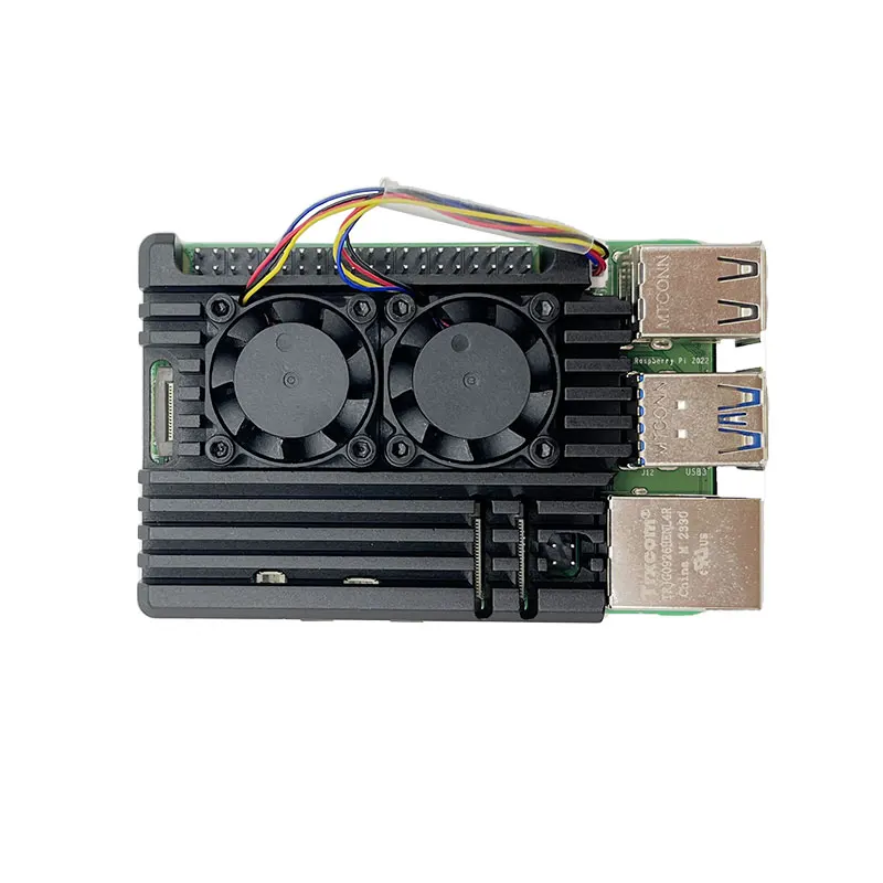 KKSB Custodia In Alluminio Anodizzato Nero Per Raspberry Pi 5: Spazio Per Dissipatore, Piedini E Pulsante Di Avvio