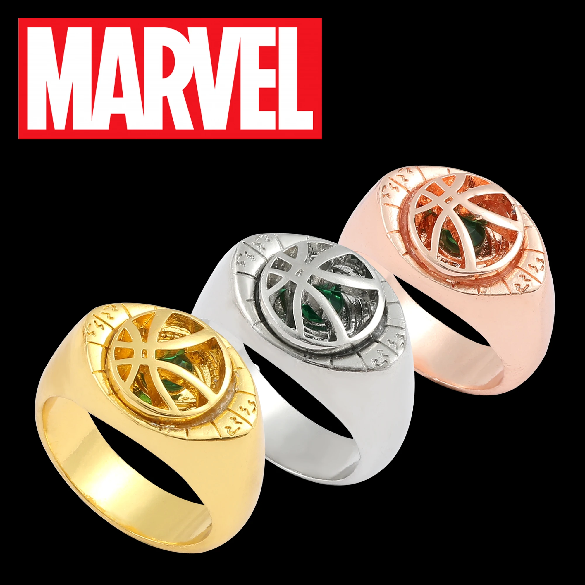 Marvel The Avengers Doctor Strange Eye Of Agamotto Ring Superhero Cosplay Creatività Personalità Gioielli Anelli Regali Per Gli Uomini