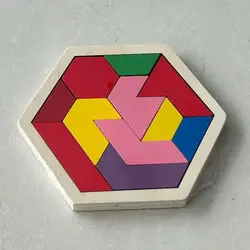 Geometric Wooden Shape Jigsaw Puzzle Board - Educational Non-Toxic Brain Teaser Toy (Building blocks)