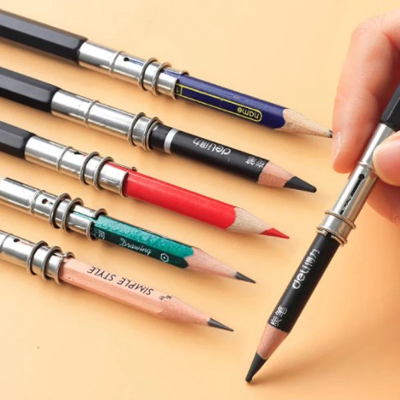 Adjustable Dual Head Pencil Extender Holder Sketch School Office Art Write Tool pencil extender holder