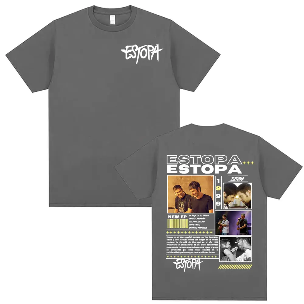 Rapper Estopa 1999 Tour Concert Cover T-shirt Men Women Casual O-Neck High Quality T Shirts Hip Hop Oversized T Shirt Streetwear 3