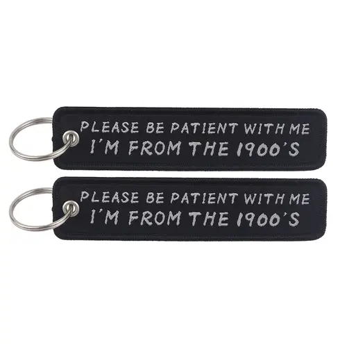 1pcs Computer Pop-up Window Quotes Embroidered Keys Tag Keychains For Motorcycles Backpack Fashion Key Ring Accessories Gifts - Image 22