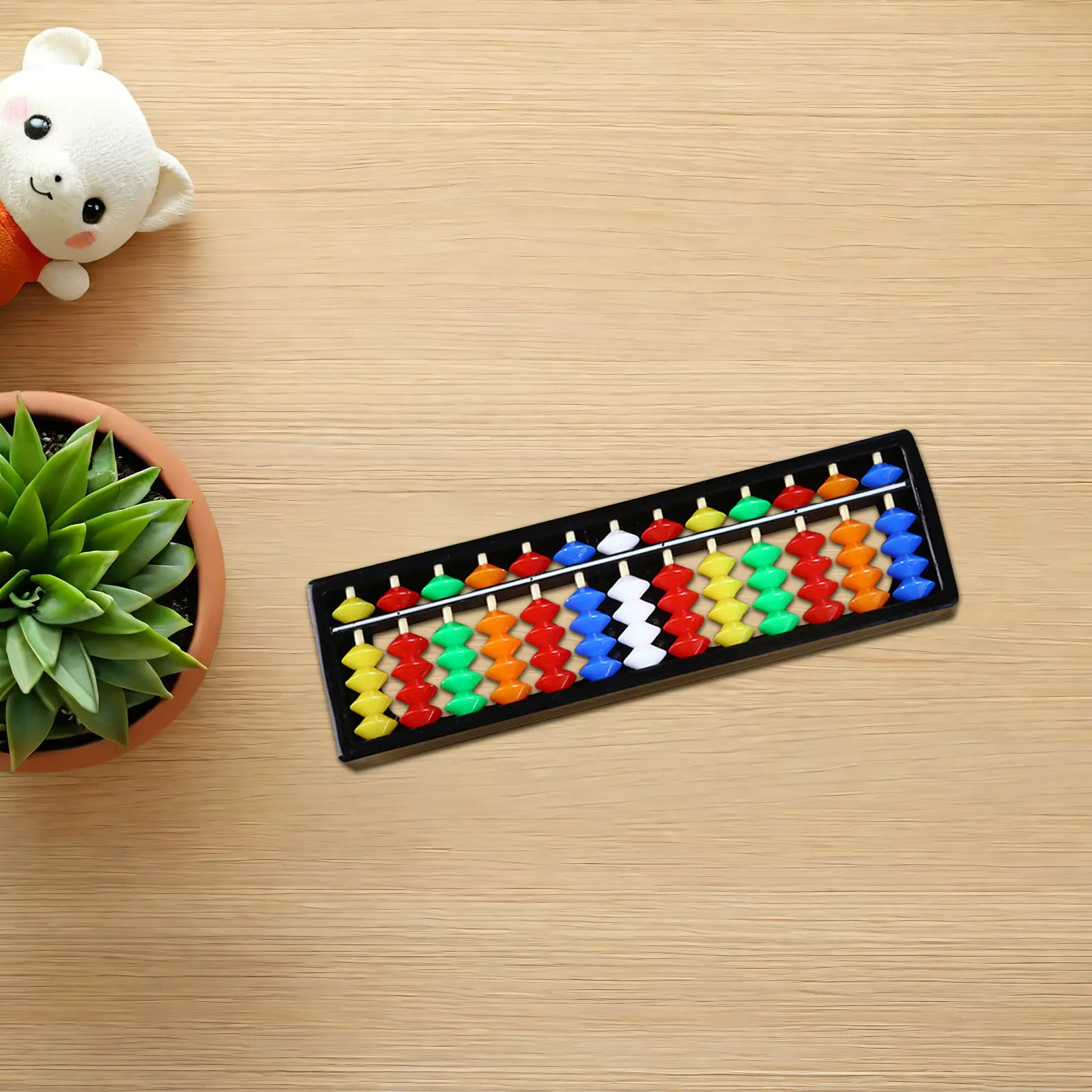 2pcs 어린이 주판 어린이를위한 다채로운 플라스틱 수학 학습 도구 두뇌 개발 구슬 산술 게임 교육 선물