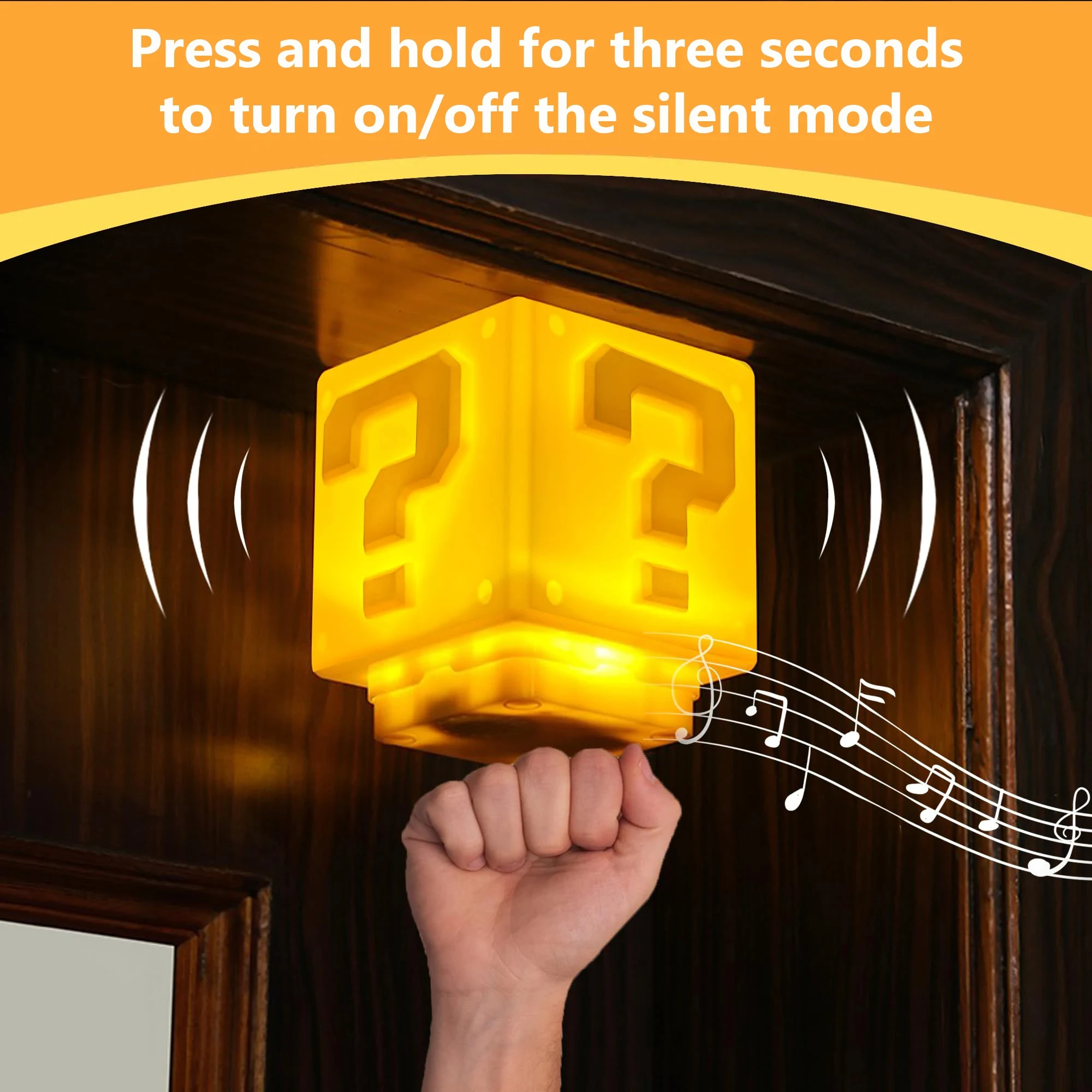 LED Question Mark Night Light With Music Anime Peripheral Children's Bedroom Bedside Lamp USB Rechargeable Gift 2