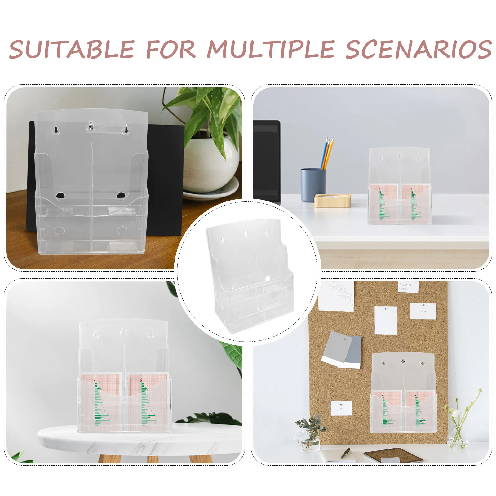 다층형 A4 투명 아크릴 데스크탑 파일 스탠드 사무용 서류 정리함 잡지 홀더 수직 파일 폴더 보관함