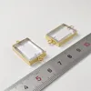 FUWO Wholesale 5Pc Natural Clear Quartz Connector, Golden Plated Square Crystal Accessories For Jewelry Making 5Pcs/Lot PD443 3