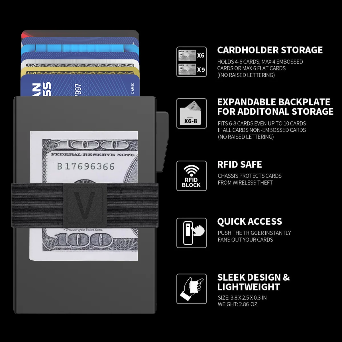 Slim Alu Card Holder for Men Durable Expandable Backplate RFID Blocking Minimalist Metal Pop Up Wallet Holds 14+ Cards & Cash wallet card holder credit card wallet credit card holder card holder card wallet document card wallet wallet card bag