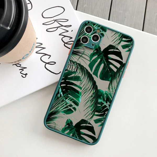 Floral Shockproof Matte Transparent Phone Case