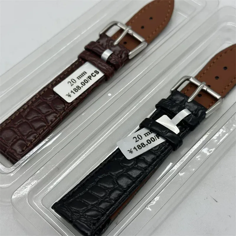 Elegant Lychee Pattern Genuine Leather Watch Band - Soft Slim Design with Pin Buckle Strap